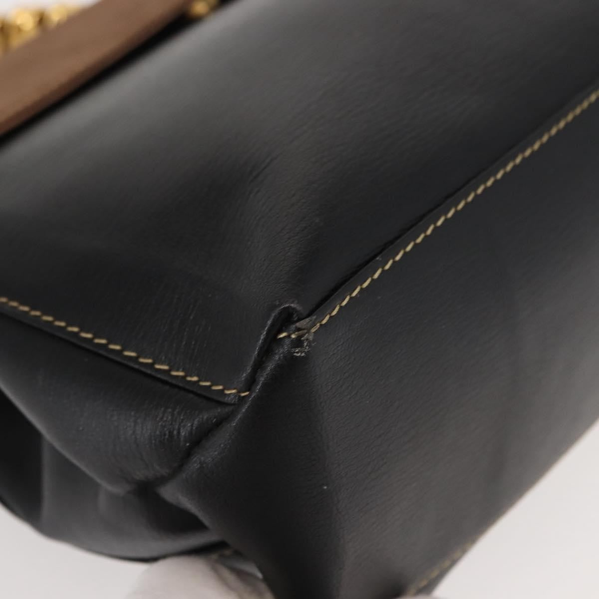 Loewe LOEWE Velazquez Hand Bag Leather Suede Brown Black gold Authentic 149533