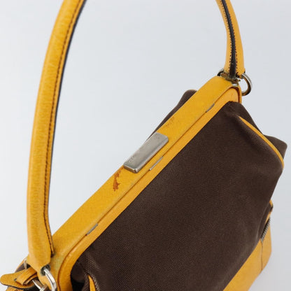 Prada PRADA Hand Bag Canvas Yellow Brown Authentic 154533
