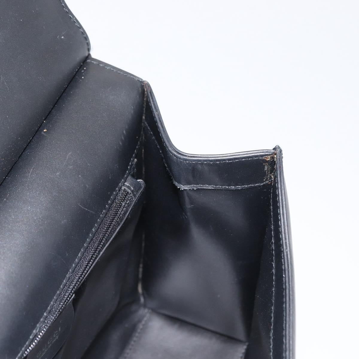 Gucci GUCCI Shoulder Bag Leather Black Gold Authentic BA8638