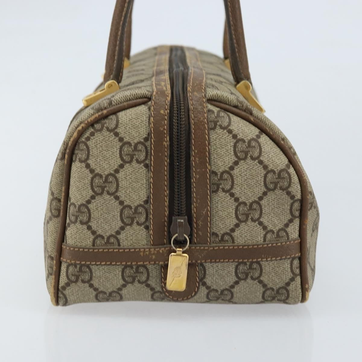 Gucci GUCCI GG Supreme Hand Bag PVC Beige Gold Authentic 173885