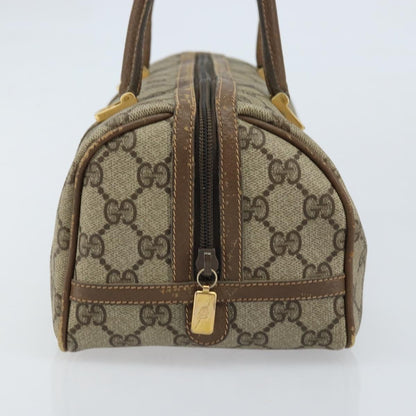 Gucci GUCCI GG Supreme Hand Bag PVC Beige Gold Authentic 173885