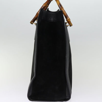 Gucci GUCCI Bamboo Tote Bag Suede Black 002 1186 0259 Authentic 75677