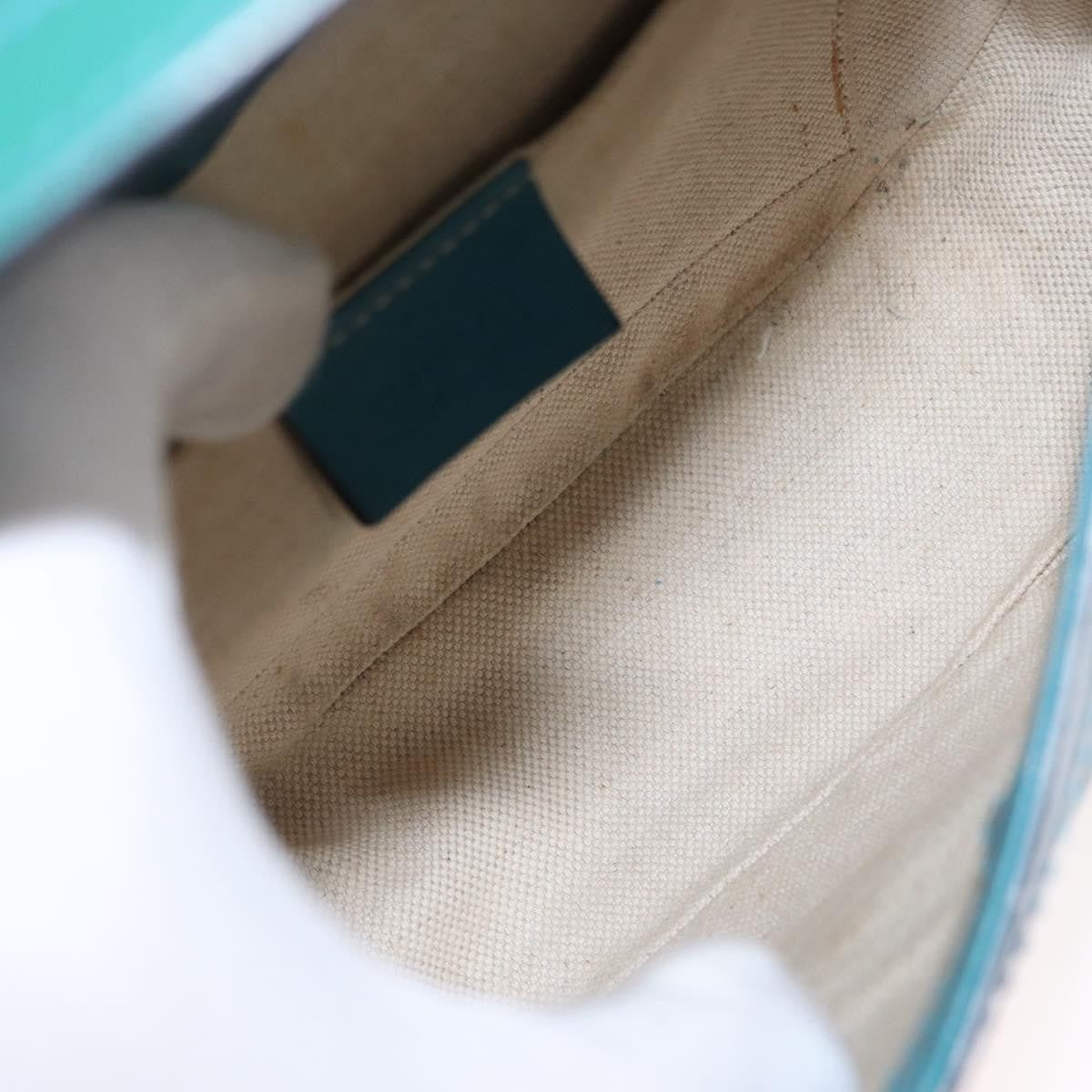 Gucci GUCCI Micro GG Canvas Shoulder Bag Enamel Outlet Turquoise Blue Gold Authentic ka641