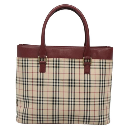 Burberry BURBERRY Nova Check Tote Bag Canvas Beige Gold Authentic 136853