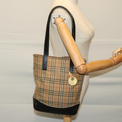 Burberrys Burberrys Nova Check Shoulder Bag Canvas Beige Black Authentic yk11247