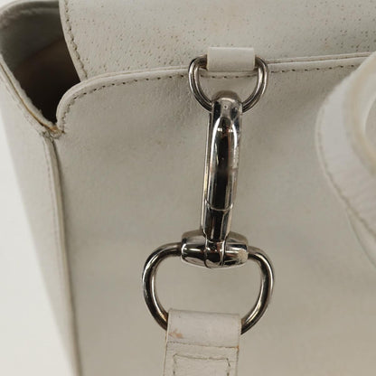 Gucci GUCCI Hand Bag Leather 2way White Silver 000 2058 0307 5 Authentic bs31539