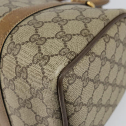 Gucci GUCCI GG Supreme Web Sherry Line Boston Bag PVC Beige Gold 40 02 006 Authentic 144227