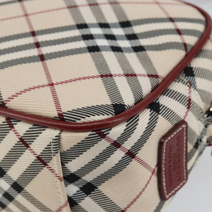 Burberry BURBERRY Nova Check Blue Label Shoulder Bag Canvas Beige Silver Authentic bs29446