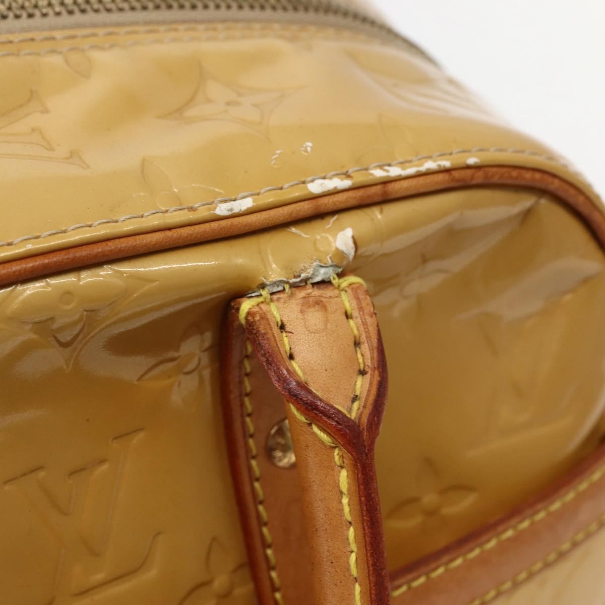 Louis Vuitton LOUIS VUITTON Monogram Vernis Tompkins Square Hand Bag Beige M91149 Authentic hk3021