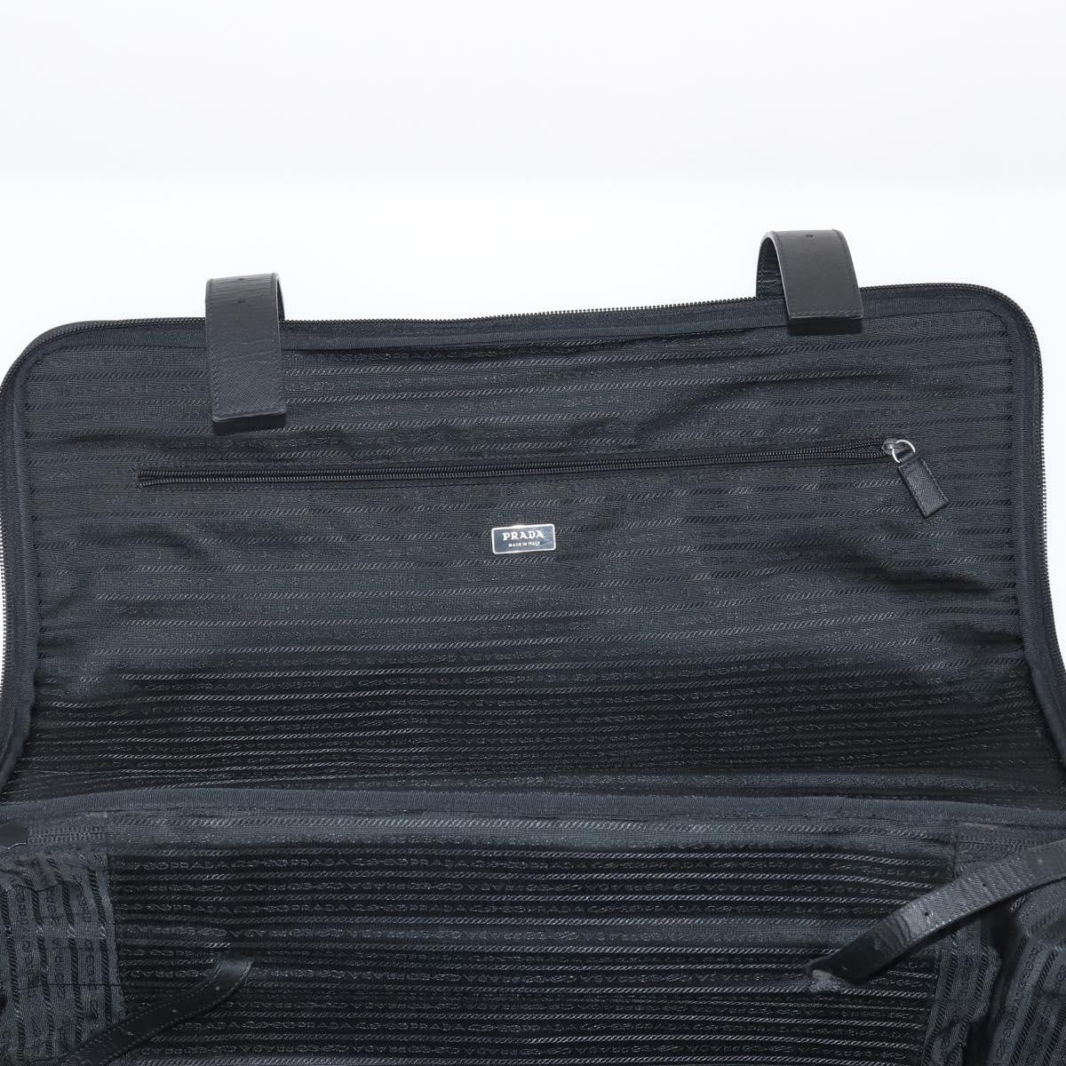 Prada PRADA Trunk Nylon Black Silver Authentic am9650 Bag