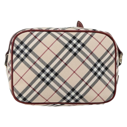 Burberry BURBERRY Nova Check Blue Label Shoulder Bag Canvas Beige Silver Authentic bs29446