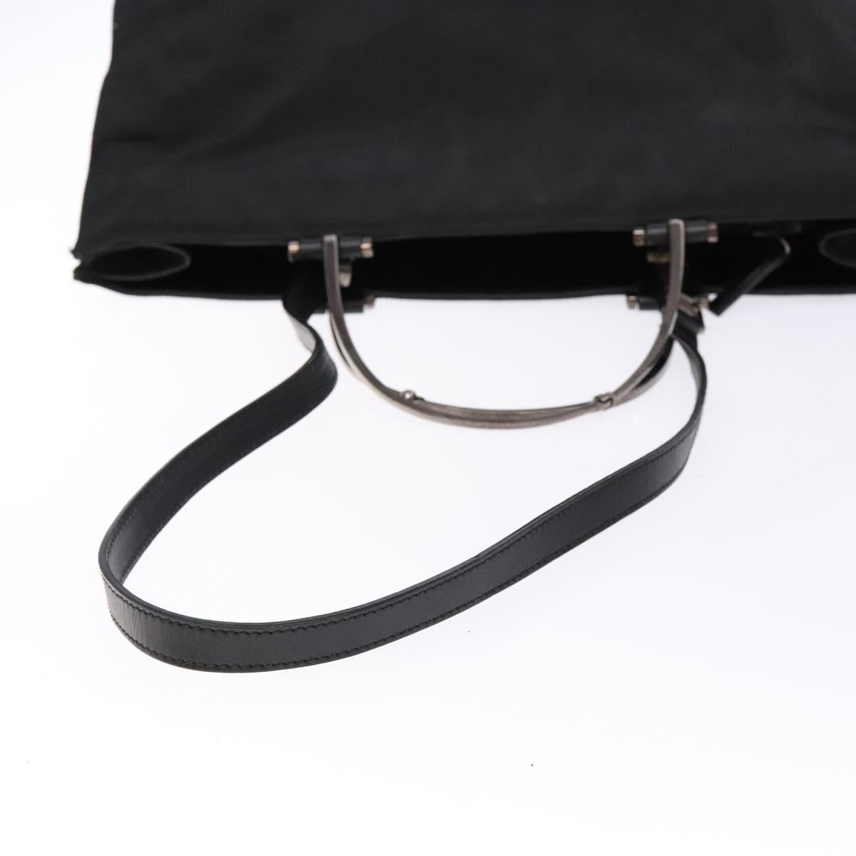 Gucci GUCCI Hand Bag Nylon 2way Black Silver 002 1028 2684 Authentic 139157