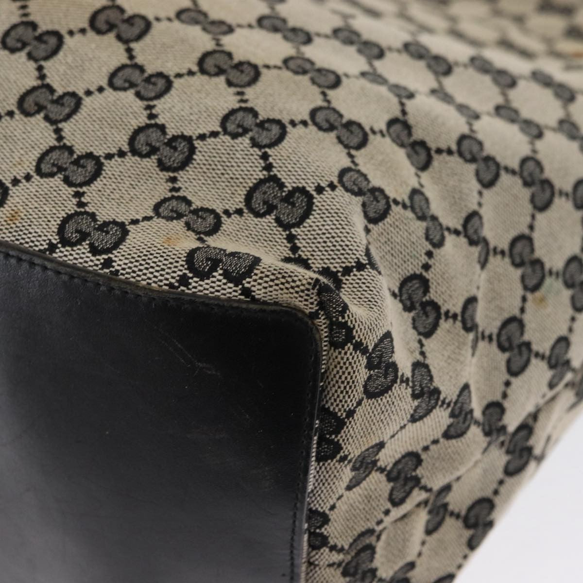 Gucci GUCCI GG Canvas Tote Bag Navy Gold 002 1097 3444 Authentic 158526
