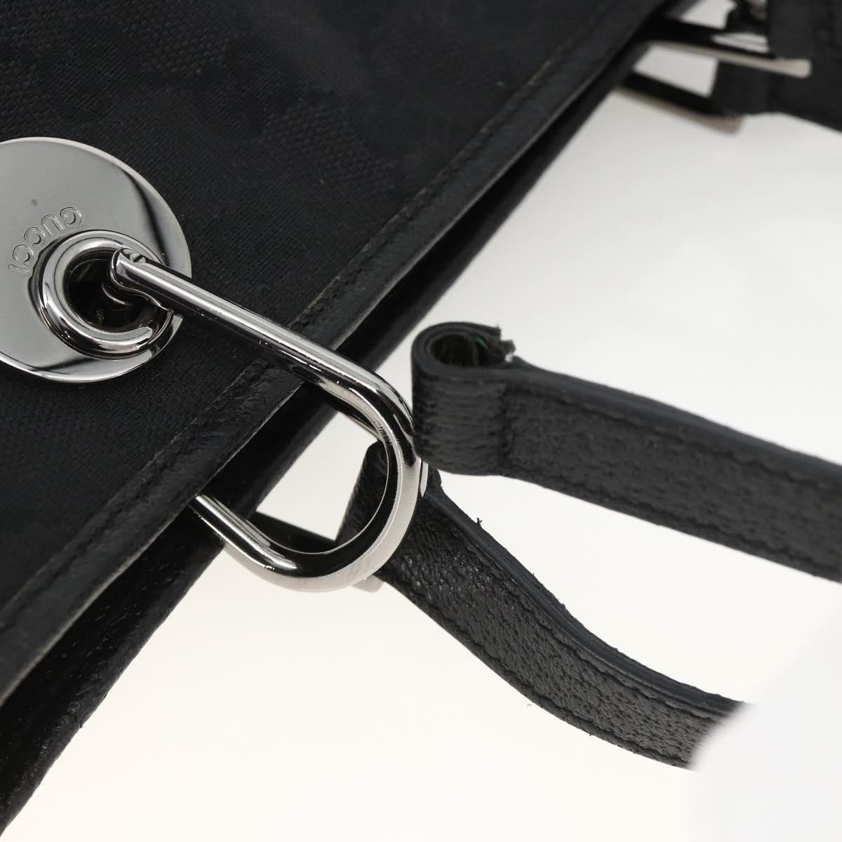 Gucci GUCCI GG Canvas Hand Bag Black Silver 120844 Authentic BA11644