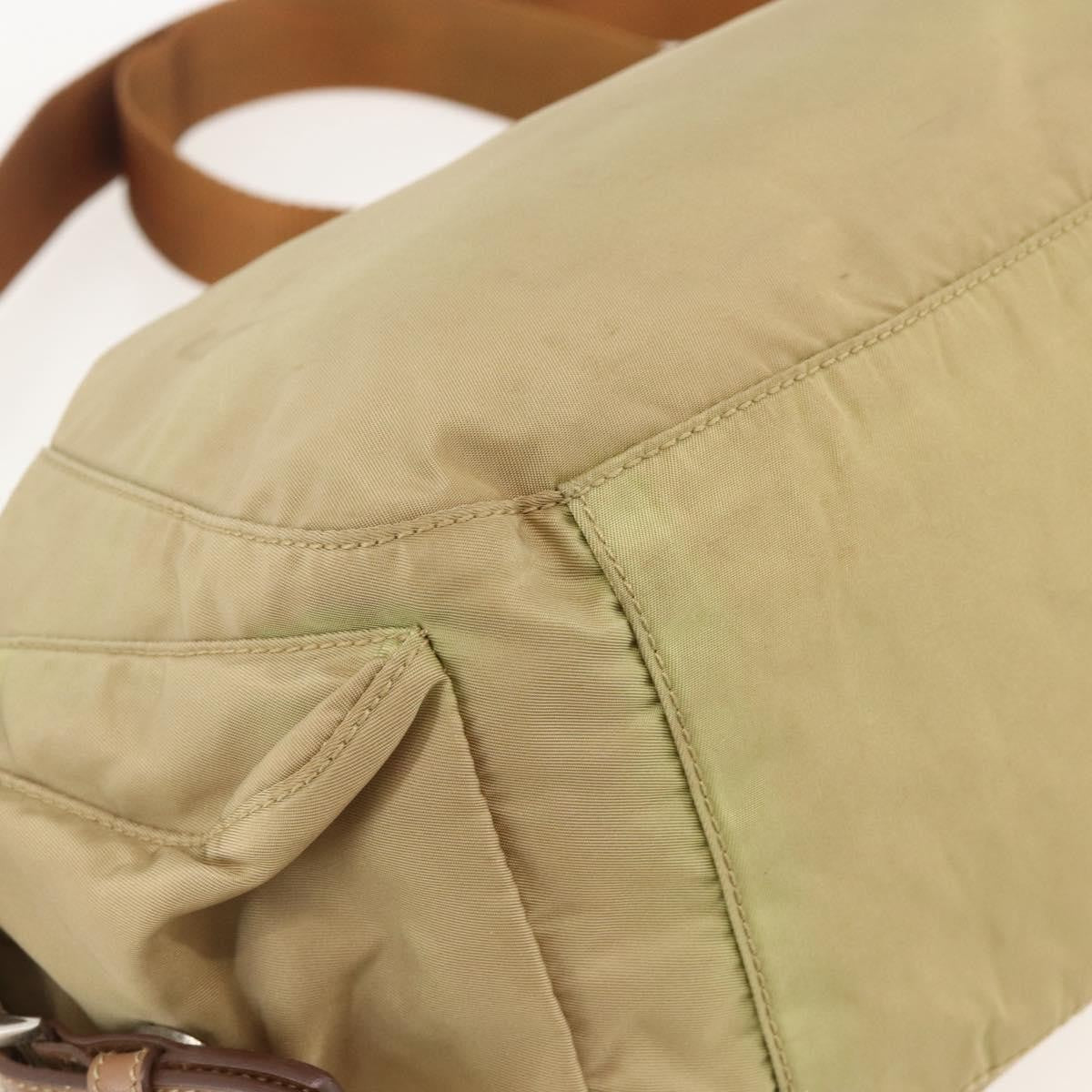 Prada PRADA Shoulder Bag Nylon Khaki Silver Authentic 175738