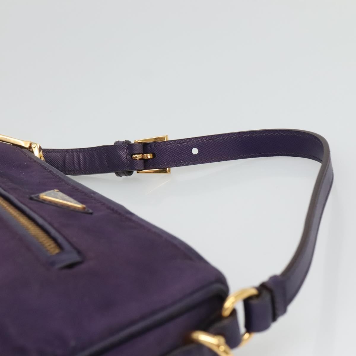 Prada PRADA Shoulder Bag Nylon Purple Gold Authentic 130933