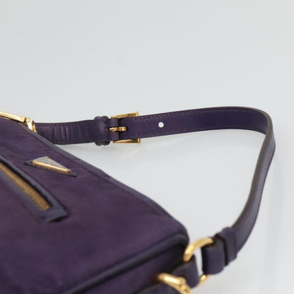 Prada PRADA Shoulder Bag Nylon Purple Gold Authentic 130933
