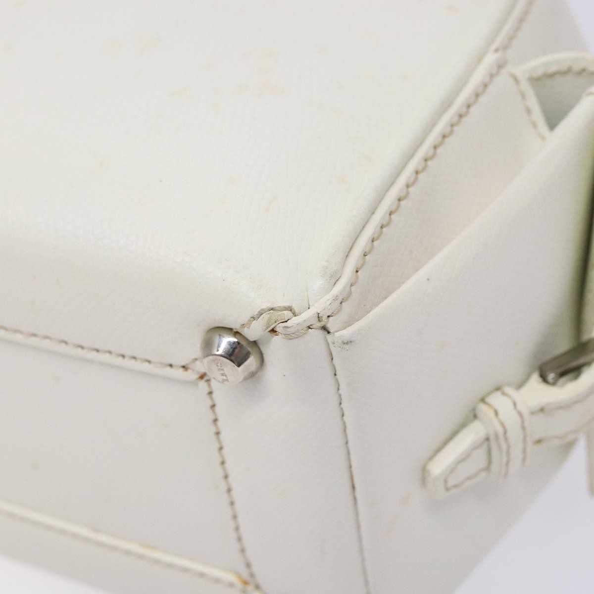 Loewe LOEWE Hand Bag Leather White Silver Authentic BA5296