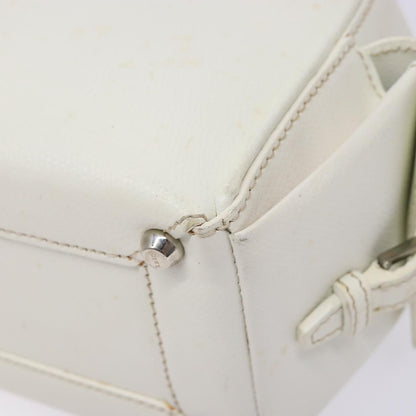 Loewe LOEWE Hand Bag Leather White Silver Authentic BA5296