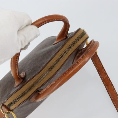 Celine CELINE Macadam Canvas Hand Bag PVC 2way Brown Gold Authentic 151939
