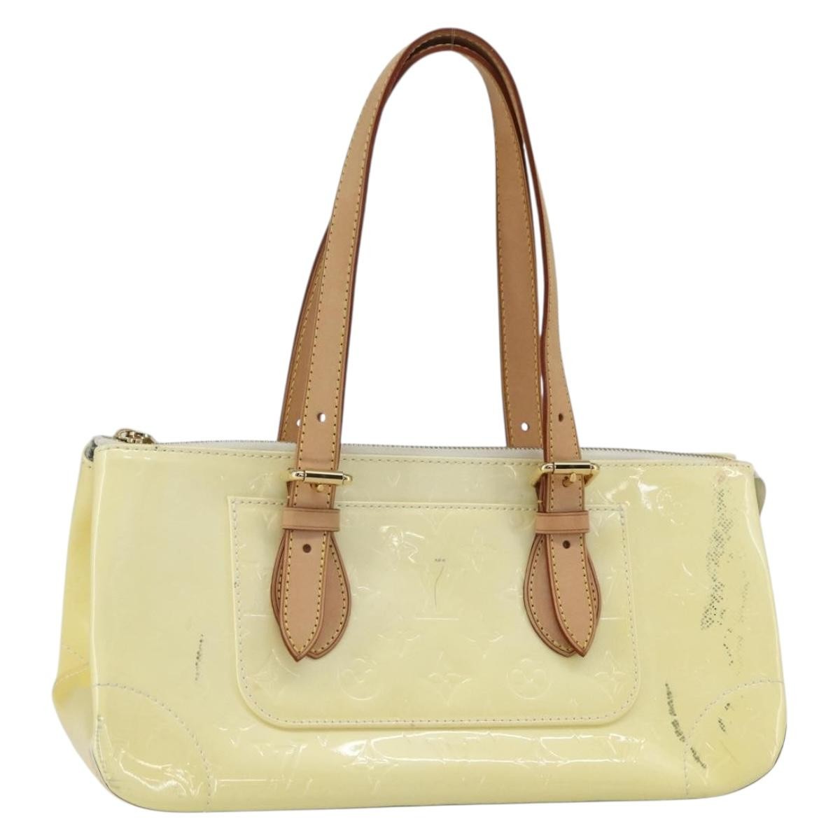 Louis Vuitton LOUIS VUITTON Monogram Vernis Rosewood Avenue Hand Bag Perle M93508 Authentic ka519