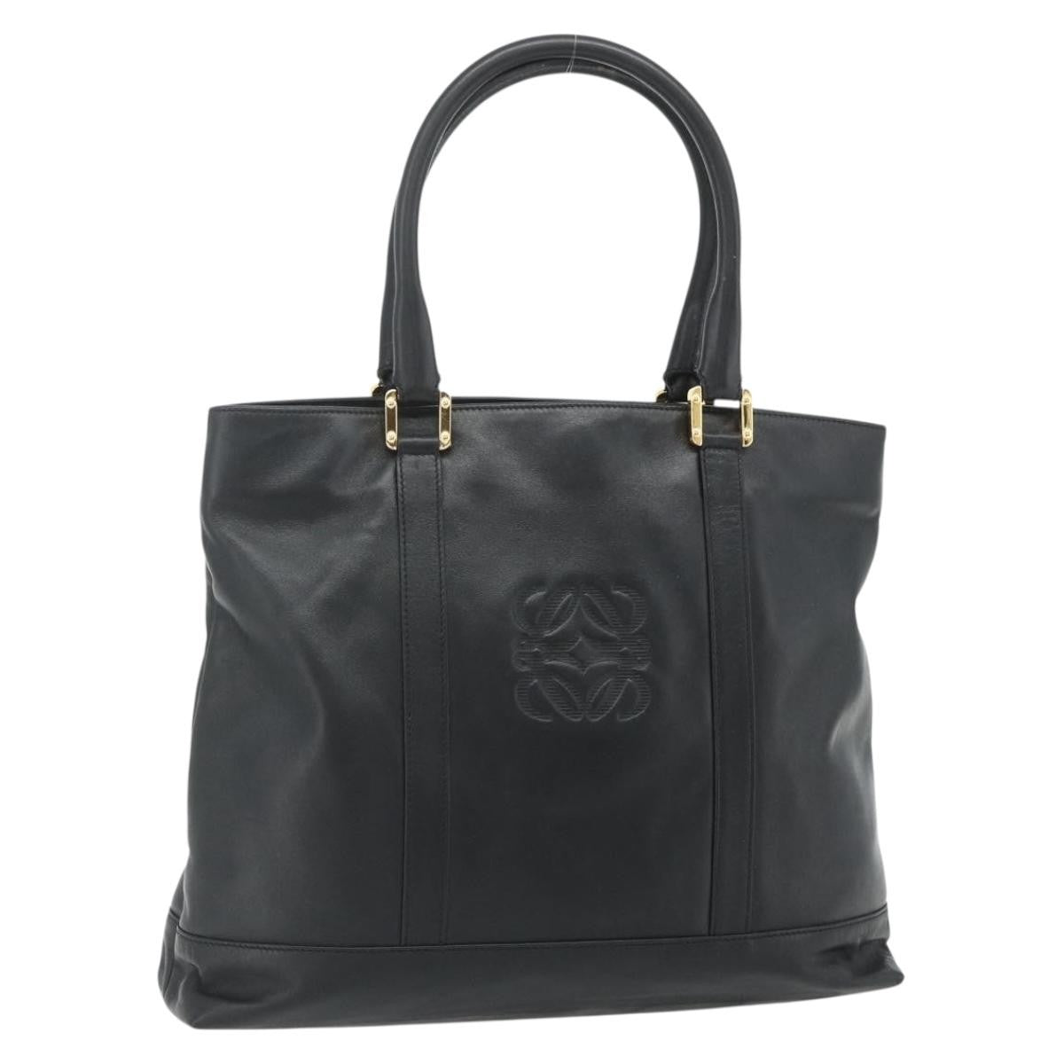 Loewe LOEWE Anagram Tote Bag Leather Black Gold Authentic 162466