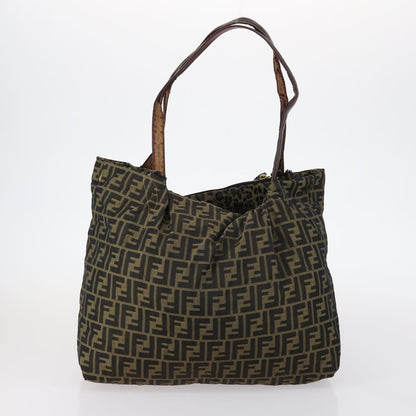 Fendi FENDI Zucca Canvas Zucchino Canvas Hand Bag Enamel 2 Set Black Brown Authentic hk3167