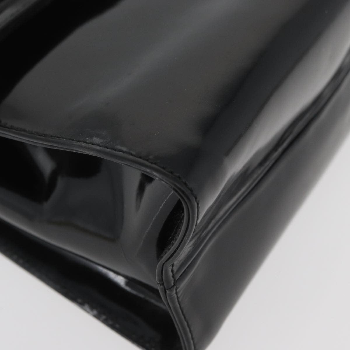 Salvatore Ferragamo Salvatore Ferragamo Vala Hand Bag Patent leather 2way Black Gold Authentic LNZ738