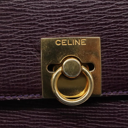 Celine CELINE Hand Bag Leather Purple Authentic 114282