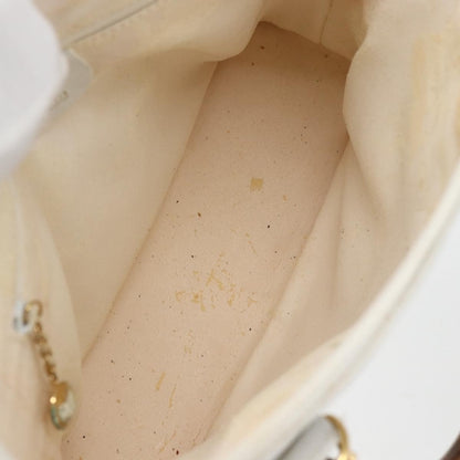 Gucci GUCCI Bamboo Hand Bag Leather White Gold Authentic ki6188
