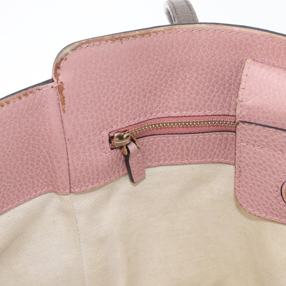 Gucci GUCCI Tote Bag Leather Brown Gold 354408 Authentic bs33432