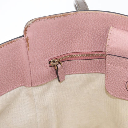 Gucci GUCCI Tote Bag Leather Brown Gold 354408 Authentic bs33432