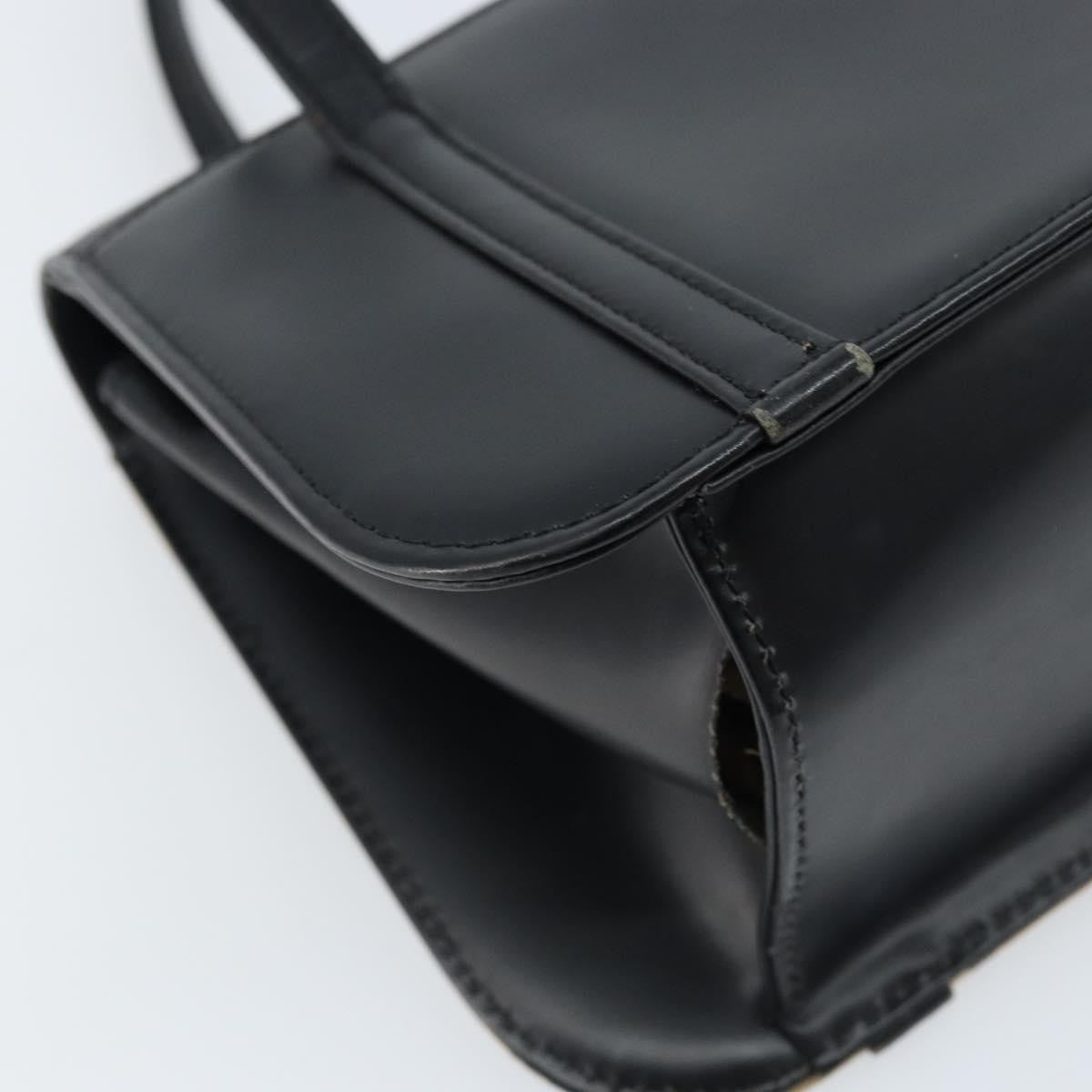 Burberrys Burberrys Nova Check Hand Bag Leather Black Silver Authentic ep13393