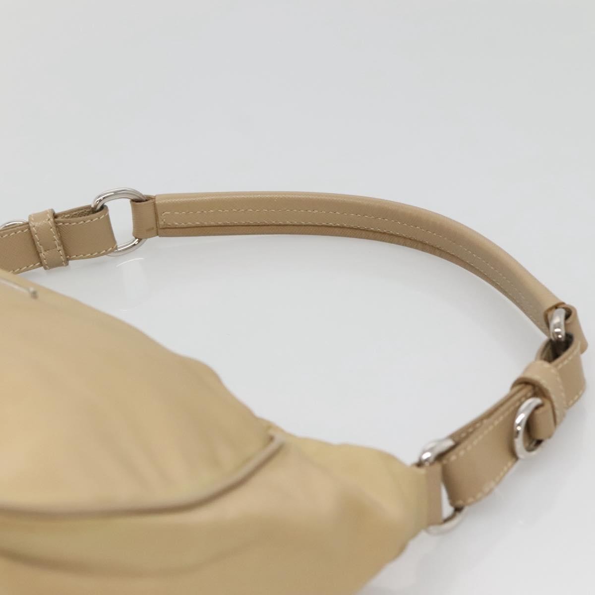 Prada PRADA Shoulder Bag Nylon Beige Silver Authentic 120952