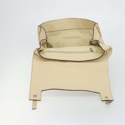 Chloé Chloé Chloe Edith Boston Bag Leather Beige Silver Authentic bs30503