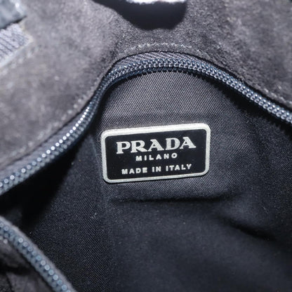 Prada PRADA Hand Bag Leather Black Silver Authentic 169378