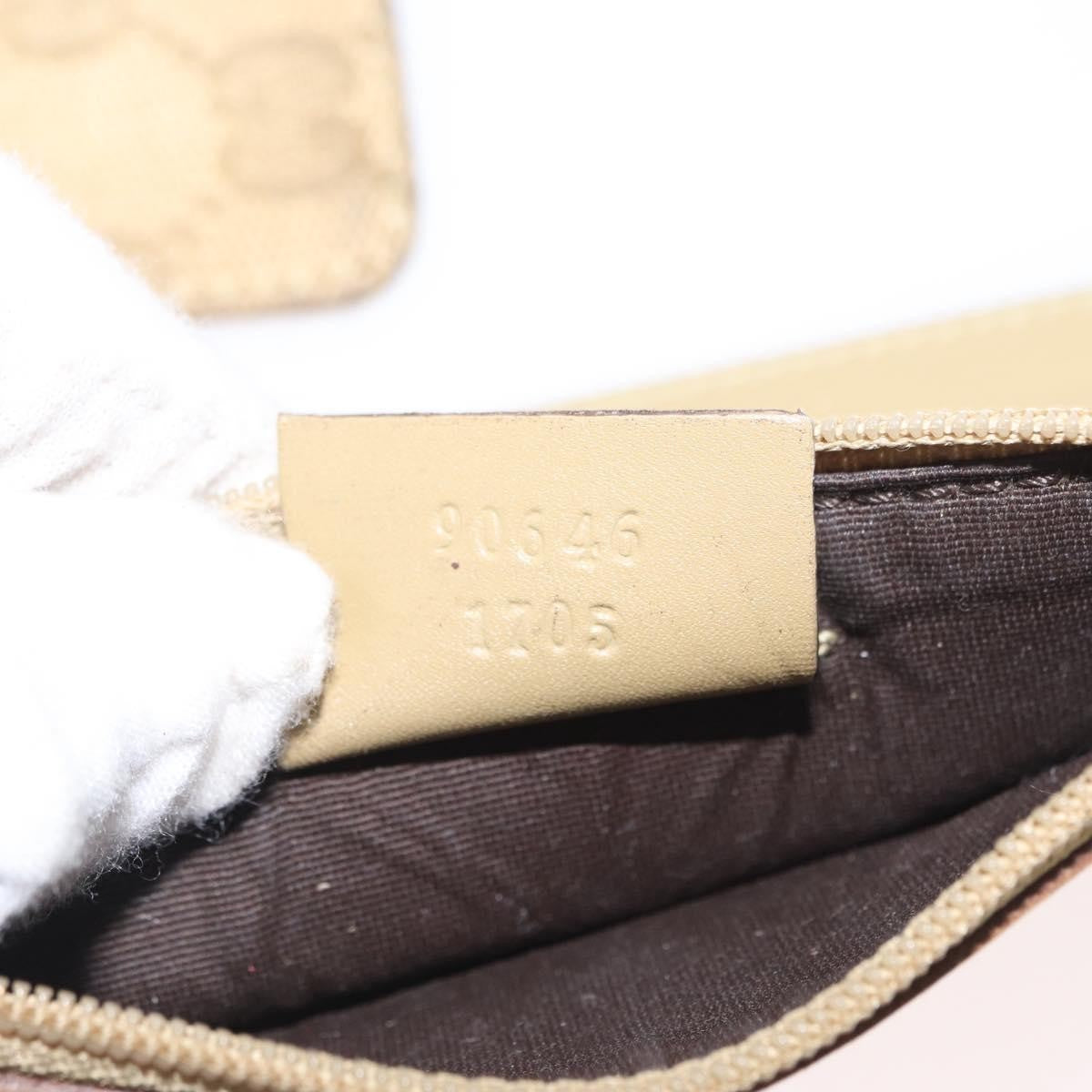 Gucci GUCCI GG Canvas Shoulder Bag Beige Gold 90646 Authentic mr1955