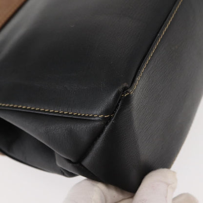 Loewe LOEWE Velazquez Hand Bag Leather Suede Brown Black gold Authentic 149533