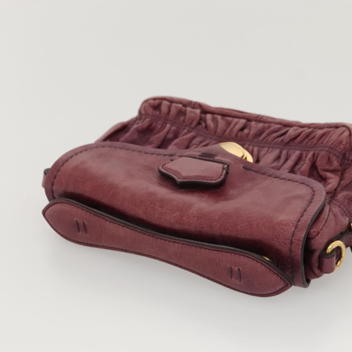 Prada PRADA Shoulder Bag Leather Purple Gold Authentic BD1517