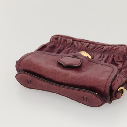 Prada PRADA Shoulder Bag Leather Purple Gold Authentic BD1517