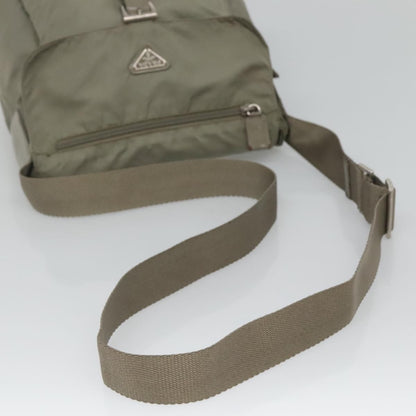 Prada PRADA Shoulder Bag Nylon Green Silver Authentic 121113