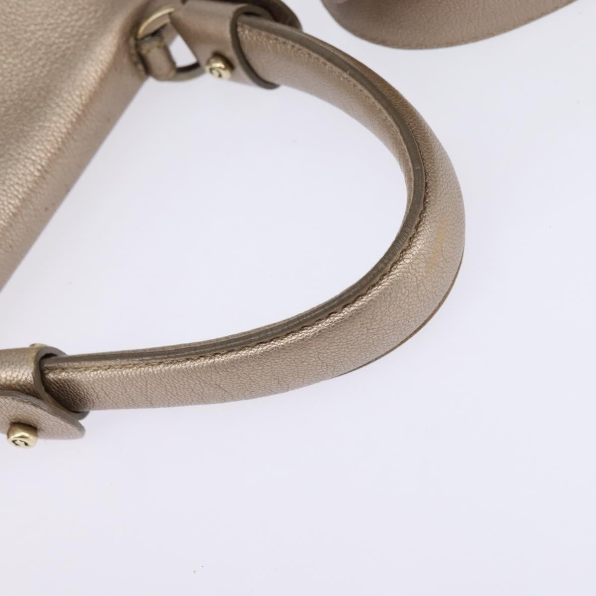 Salvatore Ferragamo Salvatore Ferragamo Gancini Hand Bag Leather 2way Beige Gold Authentic BA5964