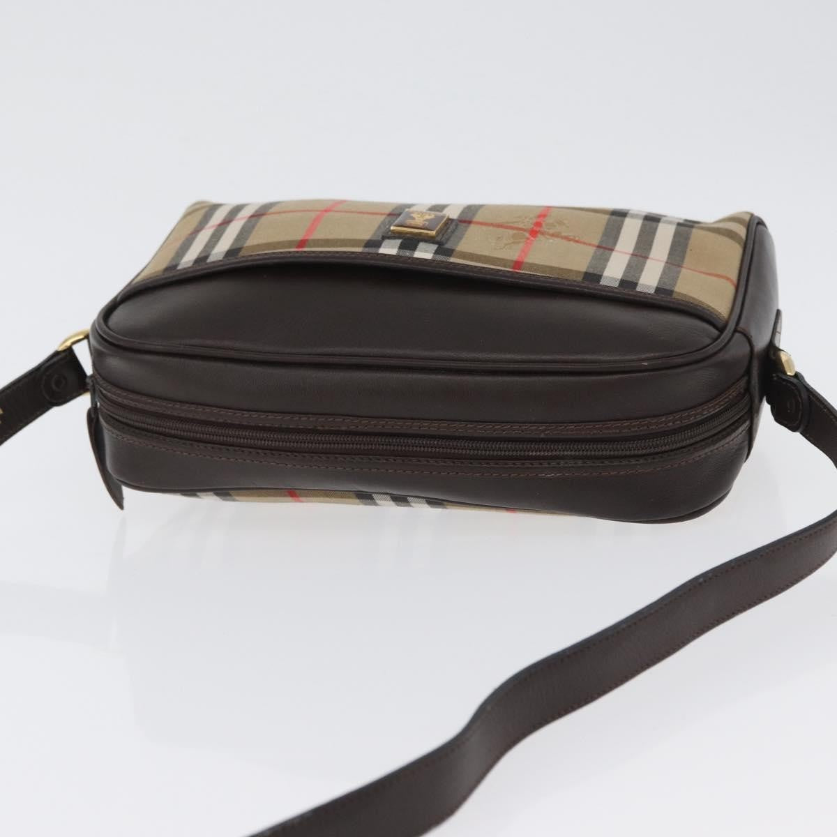 Burberrys Burberrys Nova Check Shoulder Bag Canvas Beige Gold Authentic 172933