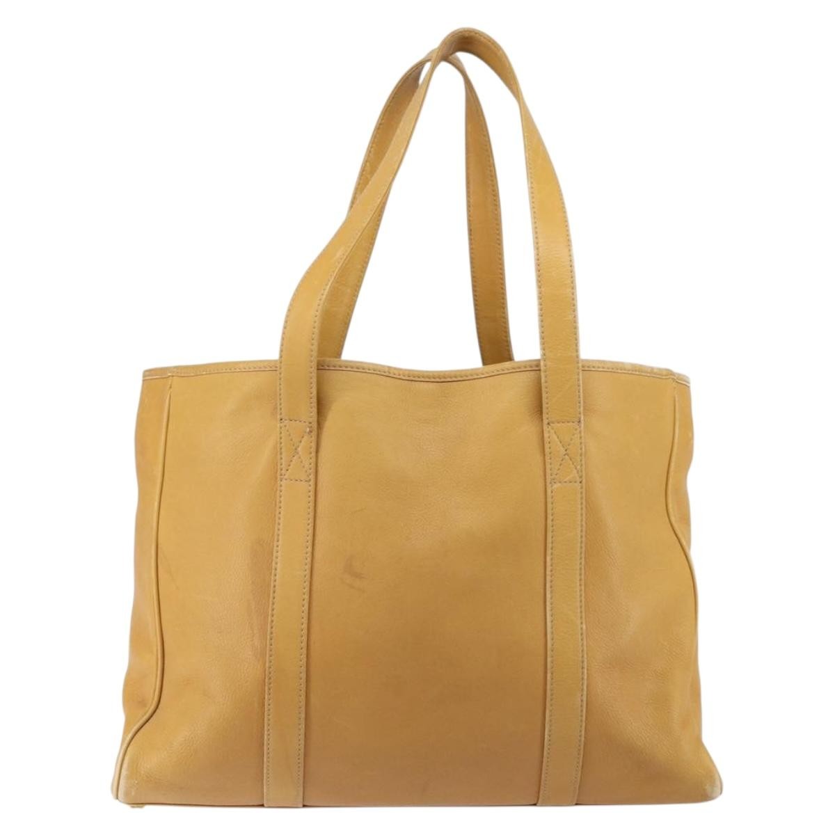 Loewe LOEWE Anagram Tote Bag Leather Beige Gold Authentic 149645