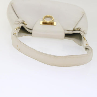Salvatore Ferragamo Salvatore Ferragamo Gancini Shoulder Bag Leather White AU-21/4407 Authentic am4652