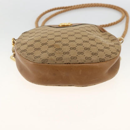 Gucci GUCCI Micro GG Canvas Shoulder Bag Beige Gold Authentic ka3074