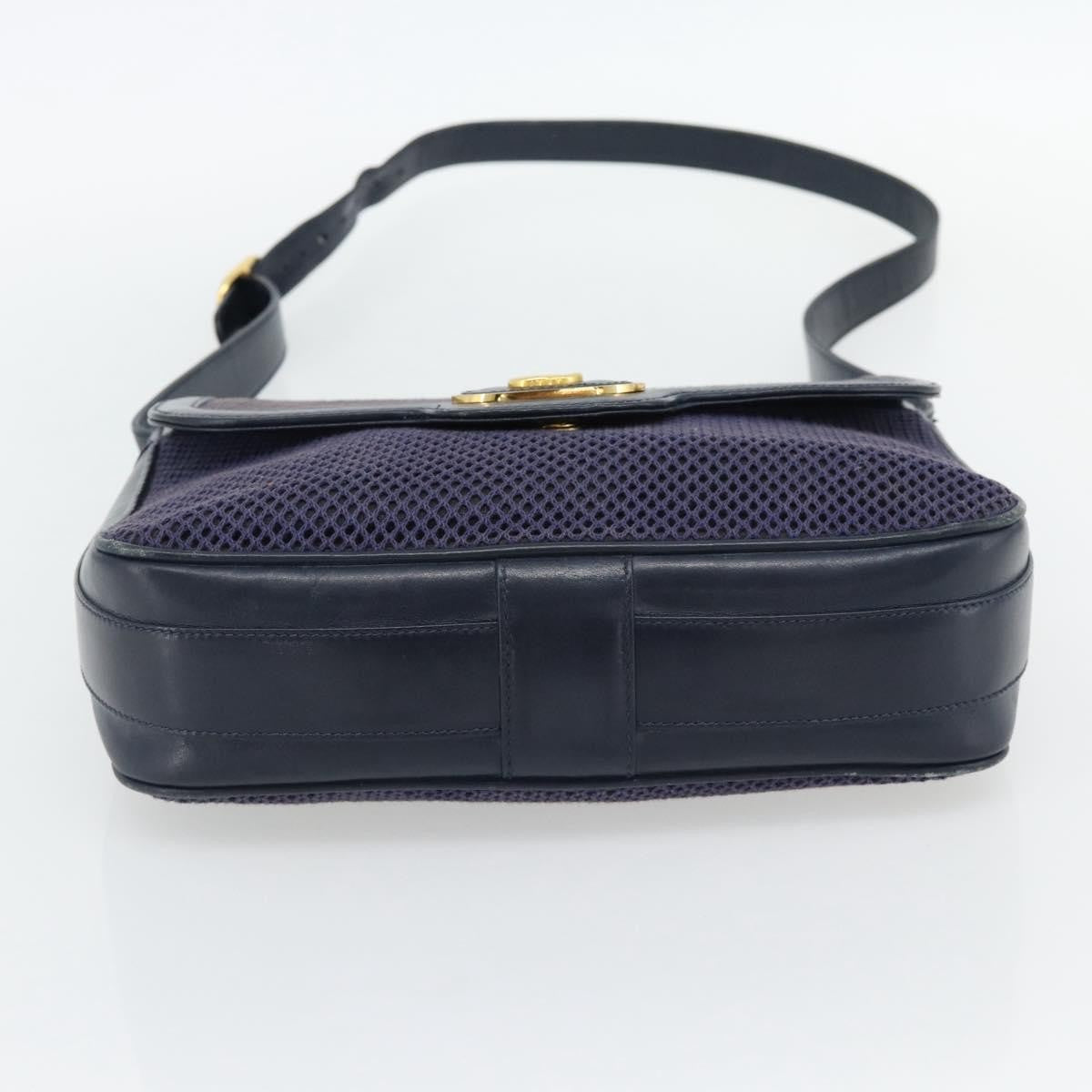 Gucci GUCCI Shoulder Bag Leather Purple Gold Authentic 180820
