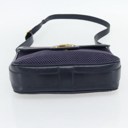 Gucci GUCCI Shoulder Bag Leather Purple Gold Authentic 180820