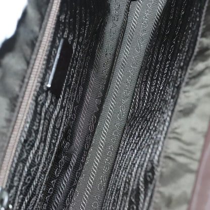 Prada PRADA Shoulder Bag Nylon Khaki Silver Authentic 123373