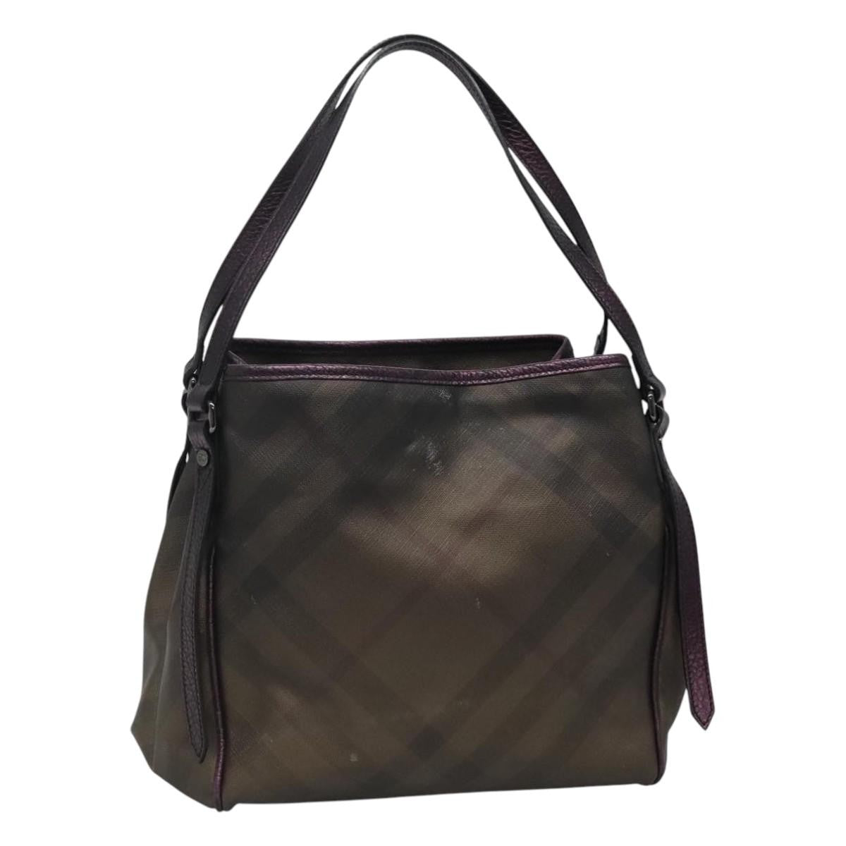 Burberry BURBERRY Nova Check Tote Bag PVC Brown Authentic ti2634